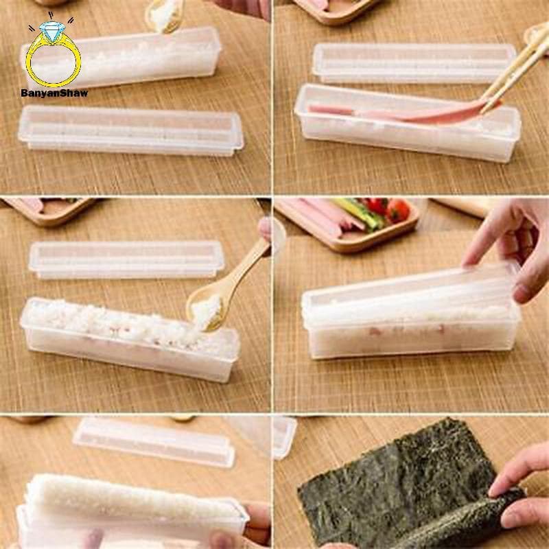 [BANY] 3 Peças Kit Para Fazer Sushi Molde De Rolo De Arroz Cozinha Faça Você Mesmo Ferramenta Fácil De Chef Bom