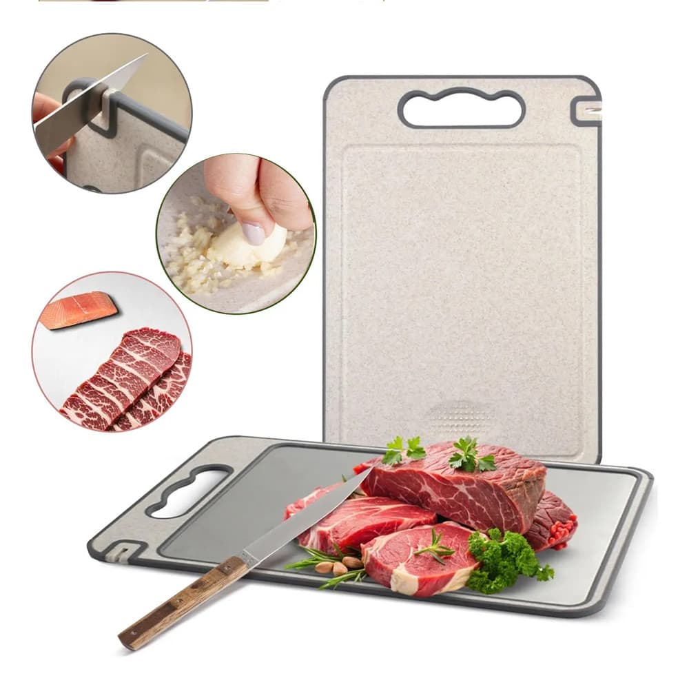 Tábua De Corte Premium Profissional Dupla Face Com Afiador De Faca E Ralador Para Churrasco E Cozinha 36,5x25