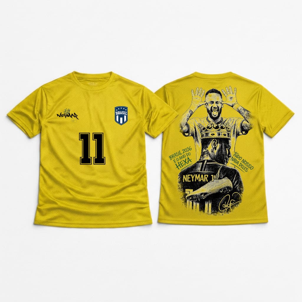 Camiseta Dry Fit  Respirável Brasil Copa 2026 Neymar Jr