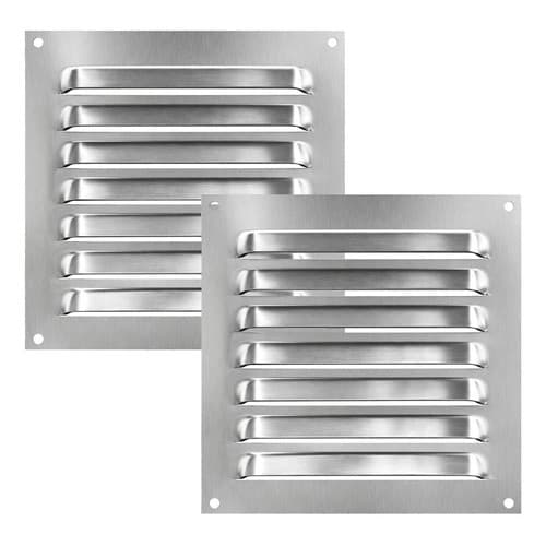 Kit 2 Grade Grelha Ventilação 20x20cm Aço Inox 304 Escovado