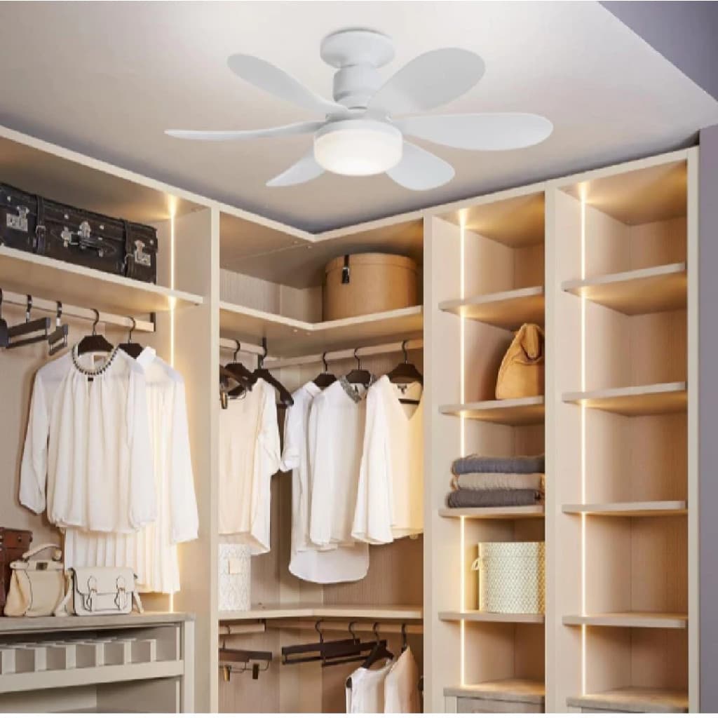 Ventilador de Teto PRO 60W Super LED Lâmpada E27 Controle Remoto Luminária Economica de Energia 6 lâminas Bivolt