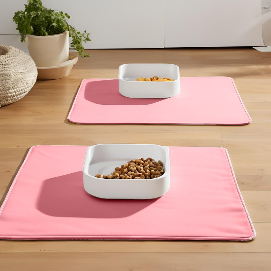 Tapete Pet Lavável Para Jogo Americano Rosa – Antiderrapante E Resistente, Ideal Para Comedouro e Bebedouro (1 Unidade)