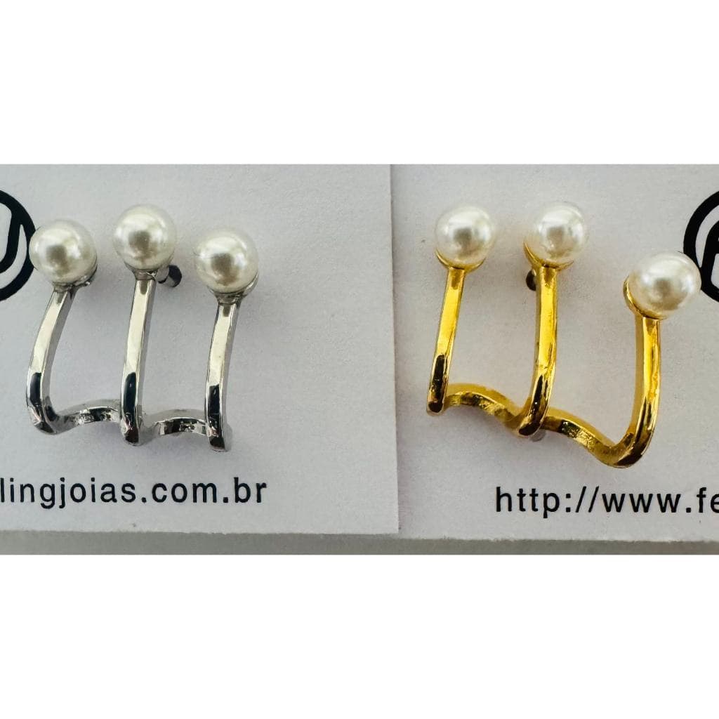 Brinco  57# Feminino Brilhante Zircônia Elegante Casual Dourado Prata Blogueira Gota perola
