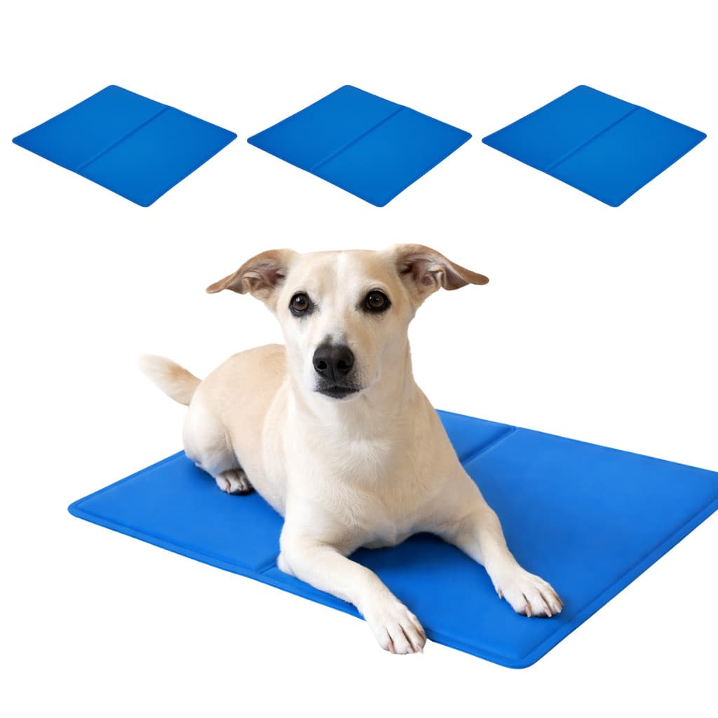 Kit 3 Tapete Gelado Refrescante 40x50cm Tamanho M Azul Cães