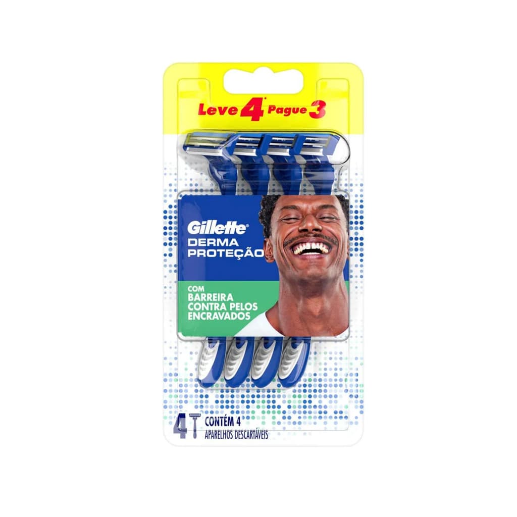 Aparelho de Barbear Gillette Derma Proteção 4 Unidades