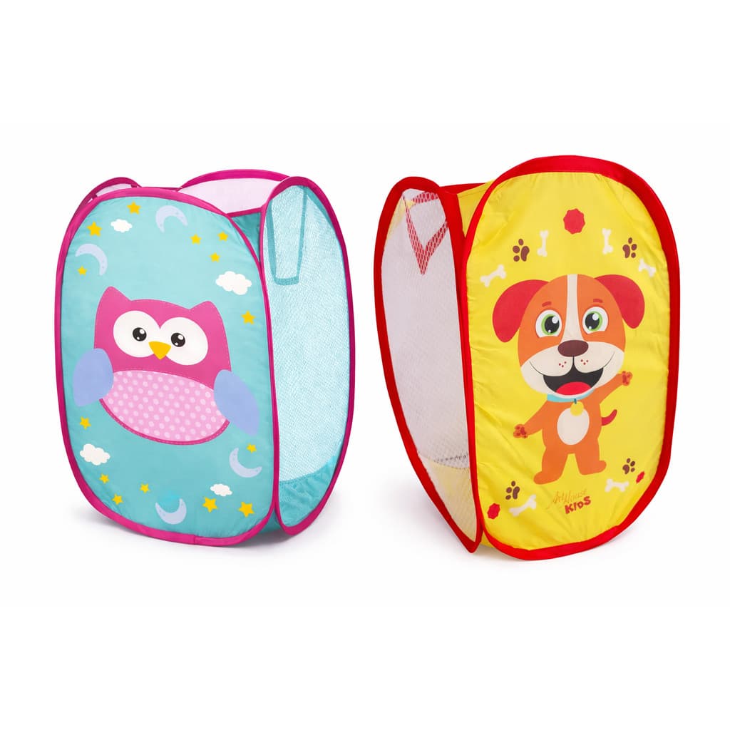 Cesto Roupas Organizador Infantil Poliéster 50cm Dobrável
