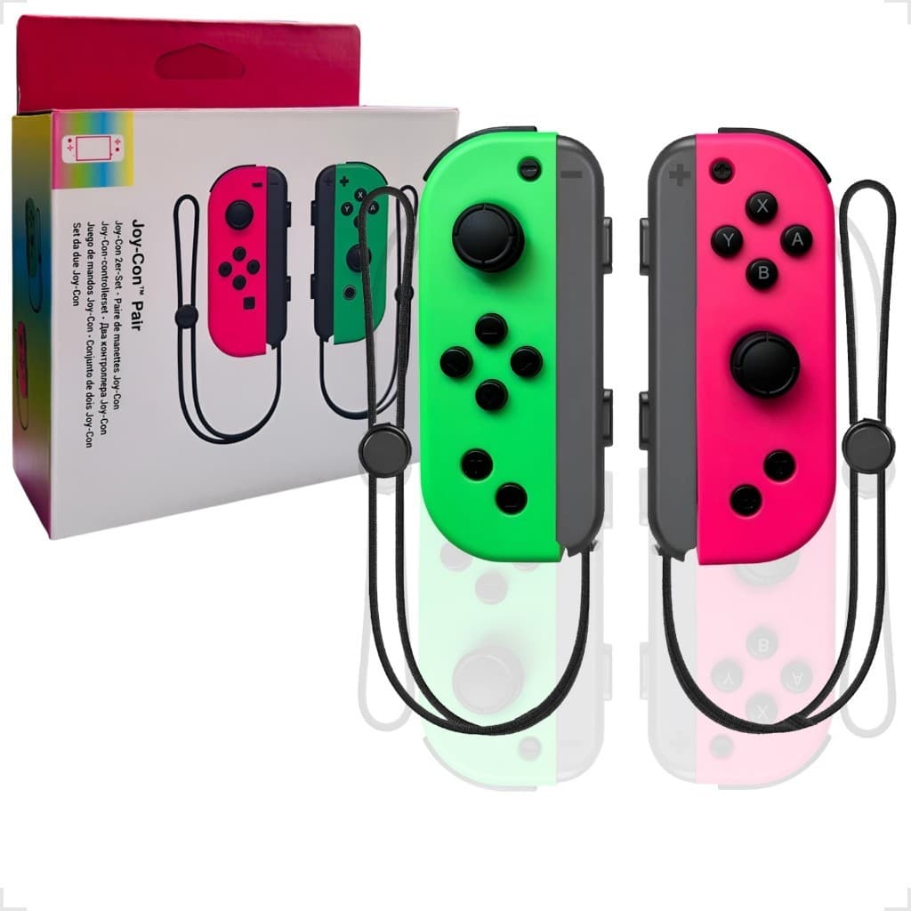 Gamepad Nintendo Switch Par Joy Pad Verde e Rosa Joy-con(L/R) Com Led RGB Compatível Nintendo Switch Verde e Rosa