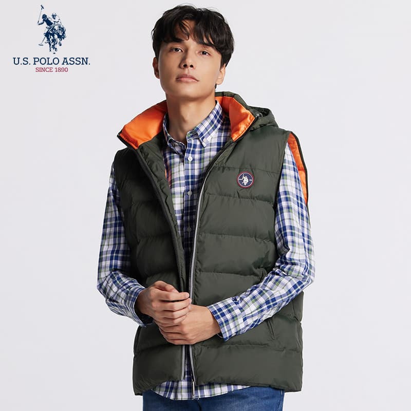 Uspoloassn American Poloassn Association Outono Inverno Colete Quente Jaqueta Acolchoada Masculina Colete Desgaste Exter