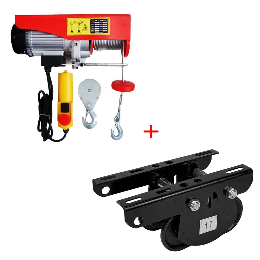 Talha Elétrica Capacidade 600kg Com Trolley Manual Guincho Coluna 220v Velve TE600TM