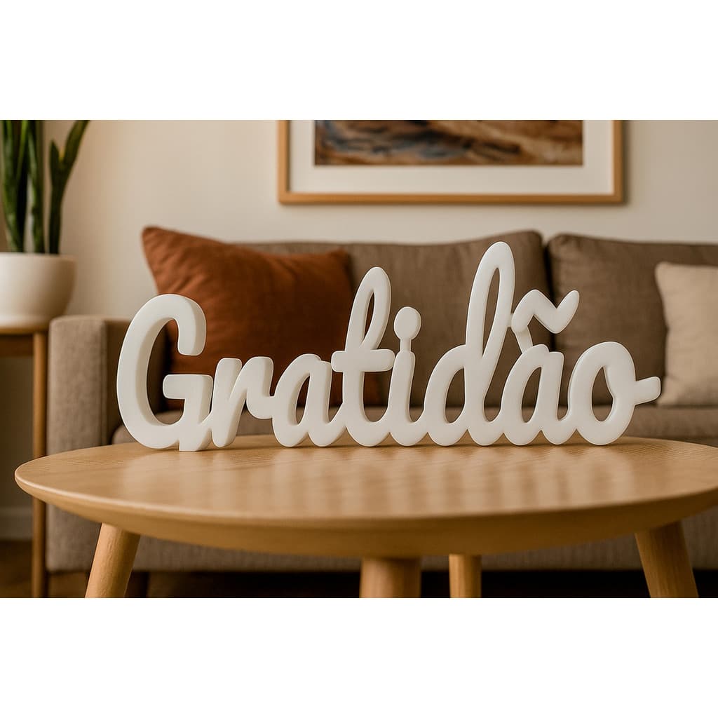 Enfeite Gratidão Decoração Salas E Quartos 25cm Varias Cores