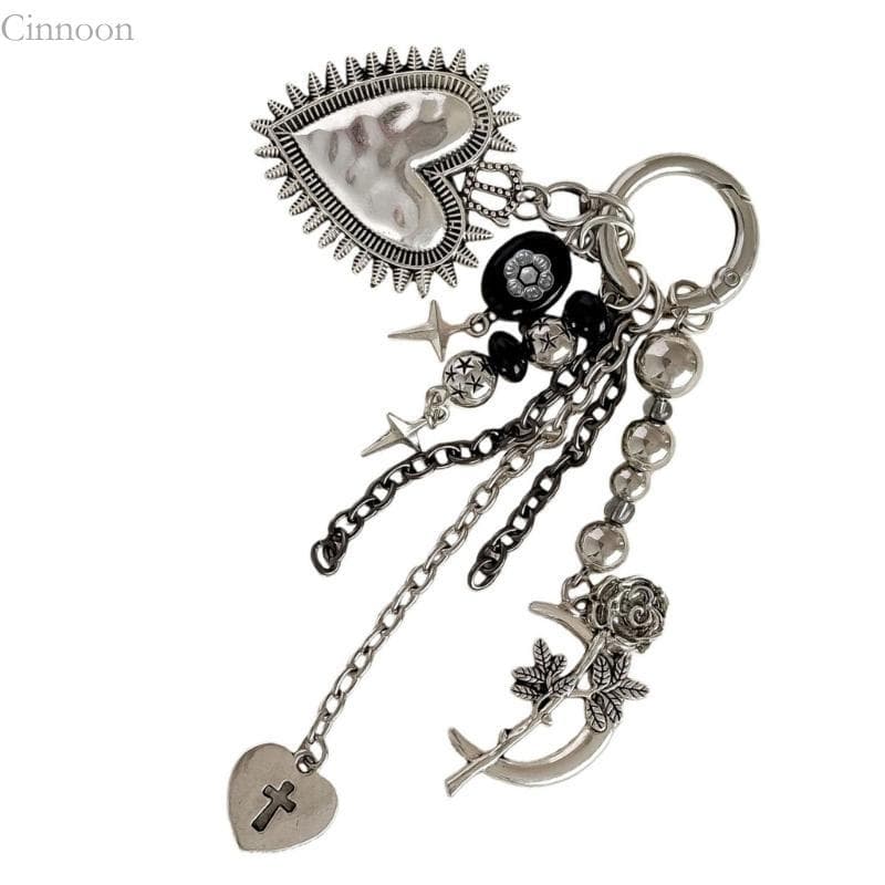 CINN Trendy Bag Charm Chaveiro Para E Meninas Bolsa Pingente Coração Cruzes Acessórios Estét