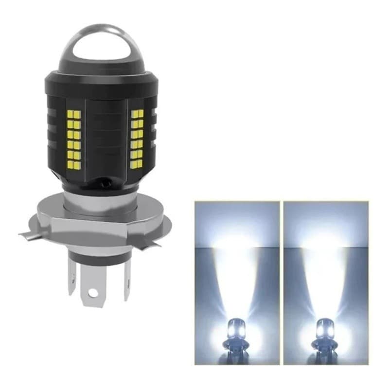 Lâmpada LED H4 Super Branco 6500K Alto e Baixo - Projetor 360° Ajustável para Carro e Moto