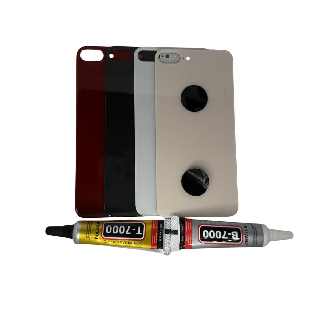 Tampa Vidro Traseira Para iPhone 8Plus  COM FURO MAIOR + Uma COLA 15ML