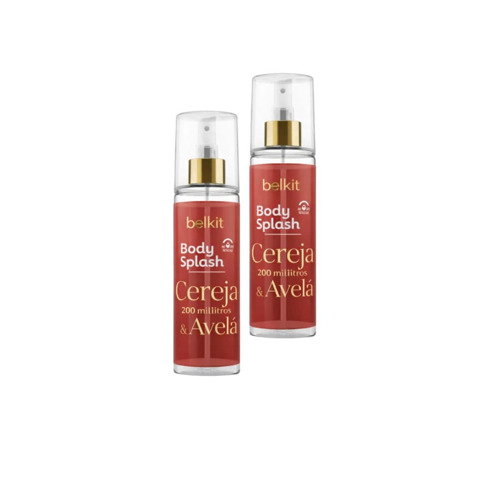 Kit 2 Body Splash 200ml Cereja e Avela Alta Fixação Belkit