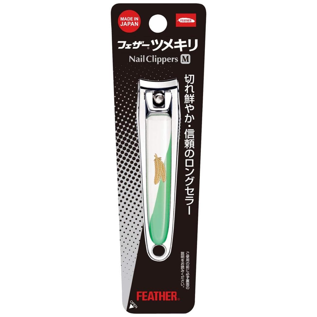 Cortador de unhas FEATHER tamanho M Fabricado no Japão Protetor inquebrável incluído Para mãos e pés Unissex Escolha de cor escolha de cor 1 peça x 1