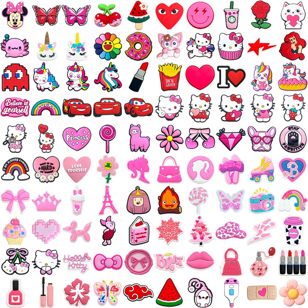Botão Decorativo para Sapatos, Acessório de Moda, Série Rosa, 100 Estilos