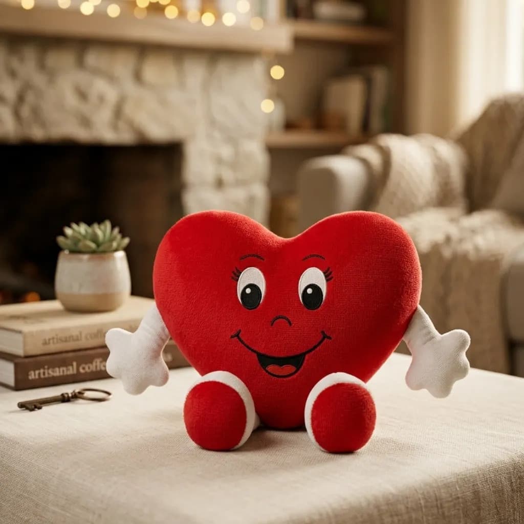 Coração De Pelúcia Love 44cm Vermelho Super Macio Decorativo