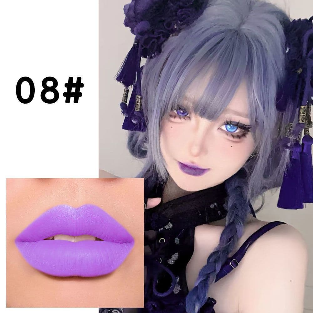 Cos Color Batom Escuro Fosco Roxo Branco Preto Verde Amarelo Batom Comic Show Maquiagem Halloween
