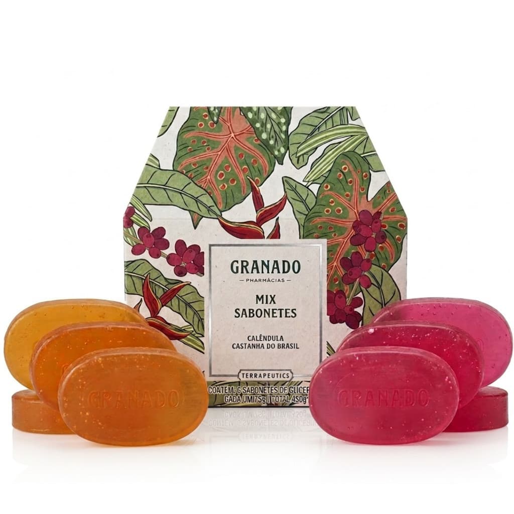 Kit Sabonetes Granado Terrapeutics na Caixa de Presentes 6x90g