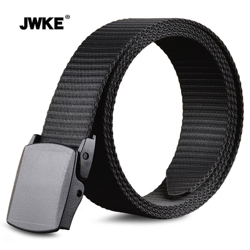 JWKE Cinto de lona tático para pássaros masculino, cinto sem Metal, fivela suave automática, calças para estudantes jove