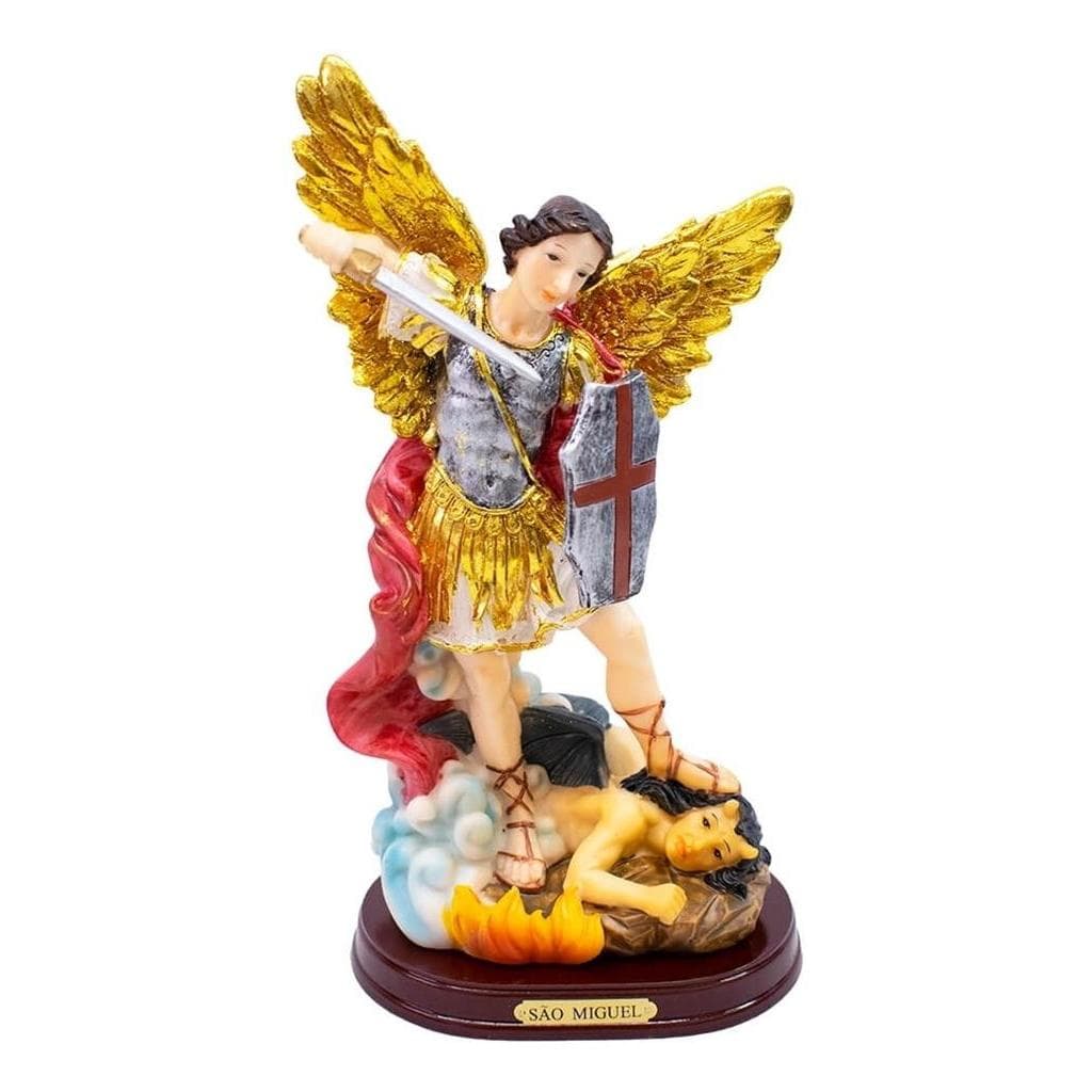 São Miguel Arcanjo Imagem Religiosa 25cm - Enfeite Resina