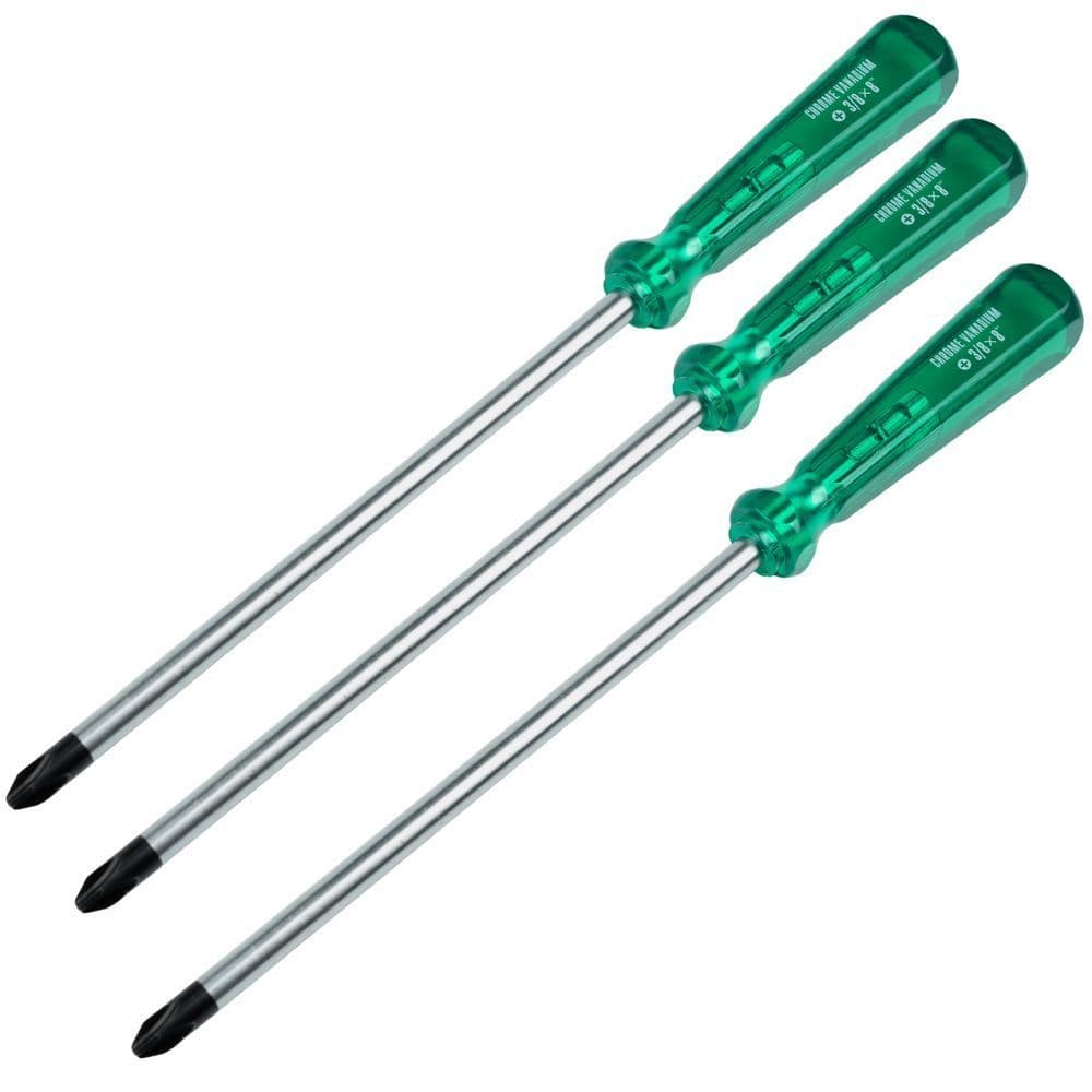 Kit Com 3 Chaves Phillips Cromo Vanadio 3/8 x 8 Polegadas Mtx