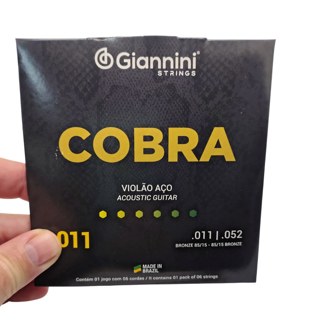 Encordoamento Jogo de Cordas p/ Violão Bronze 85/15 .011" - Giannini Cobra - GEEFLK