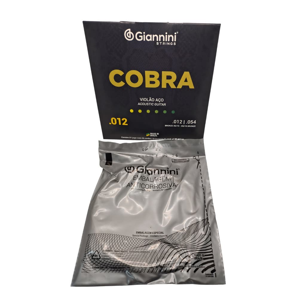 Encordoamento Jogo de Cordas p/ Violão Bronze 85/15 .012" - Giannini Cobra - GEEFLKS