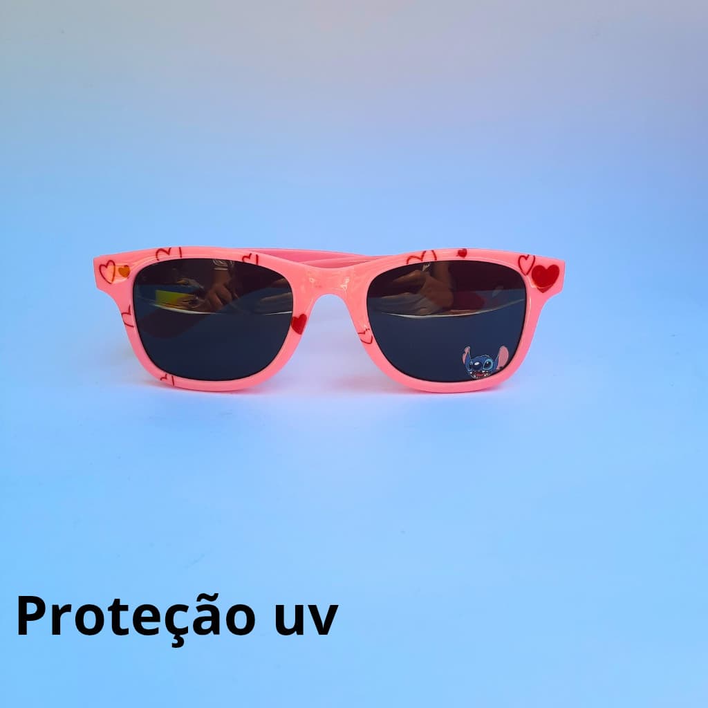 Óculos de Sol Infantil Rosa com Corações | Proteção e Estilo para Crianças