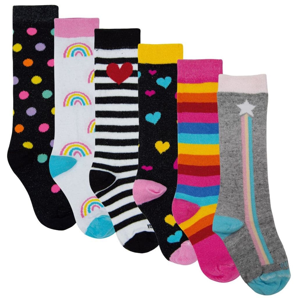 Meia 3/4 Infantil Cano Longo Colorida Galocha Patins