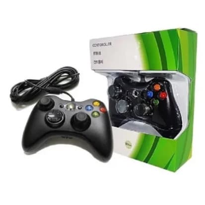 Controle Xbox 360 com fio Manete Slim / Fat E Pc MM