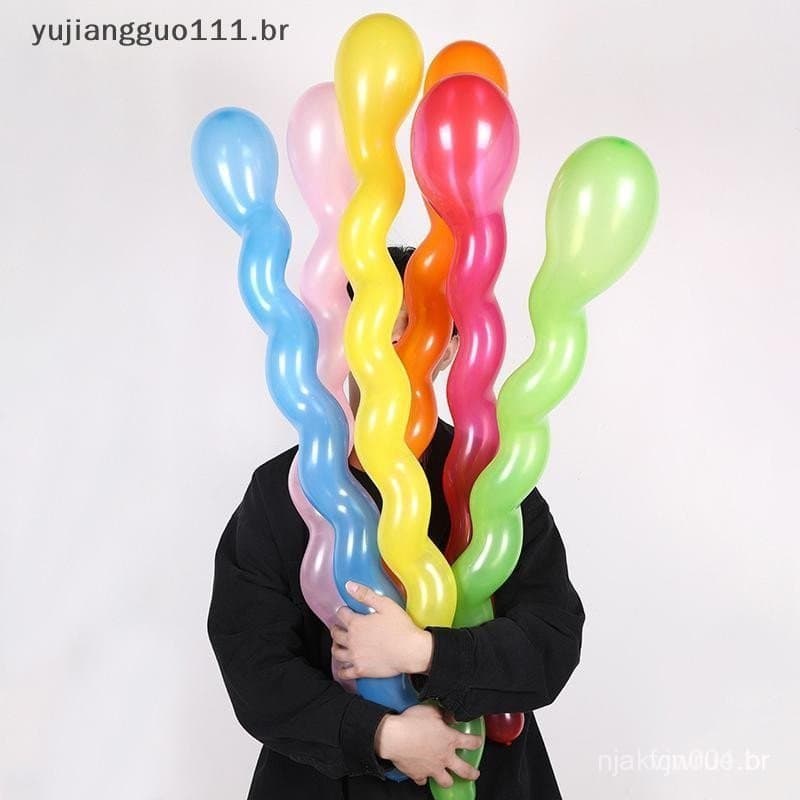 # Novo 100 Peças Balão Longo Espiral Multicolorido Exclusivo Torção De Látex Casamento Feliz Aniversário Decoração De Fe