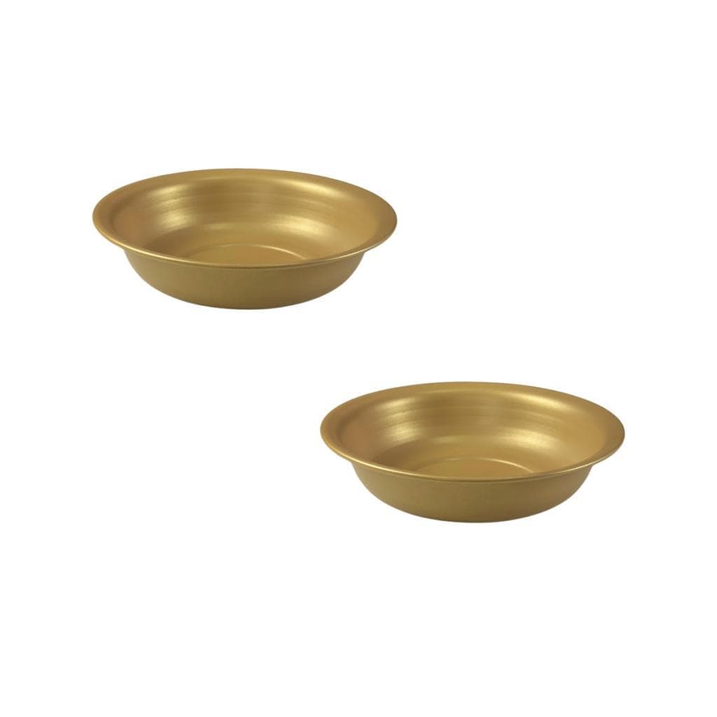 Kit com 2 Bacias N 30 De Alumínio Dourada Para Decoração Interna e Externa, Lavabo, Decoração de festas e Mesas- 2,3 Lit