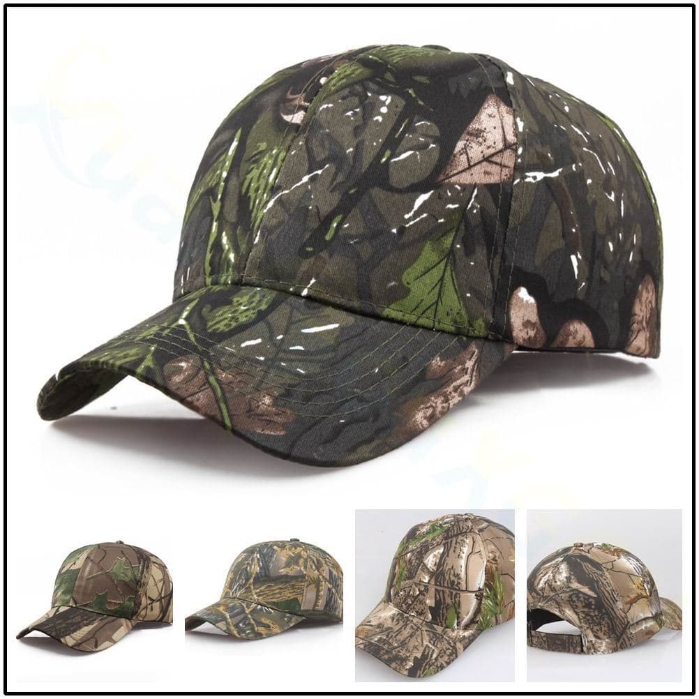 Folha camuflagem boné de pico masculino verão ao ar livre chapéu de sol chapéu de sol duro topo boné de beisebol chapéu