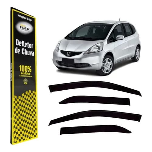 Calha de Chuva Defletor Honda Fit 2003 a 2008 4 Portas Original Ecoflex Fume
