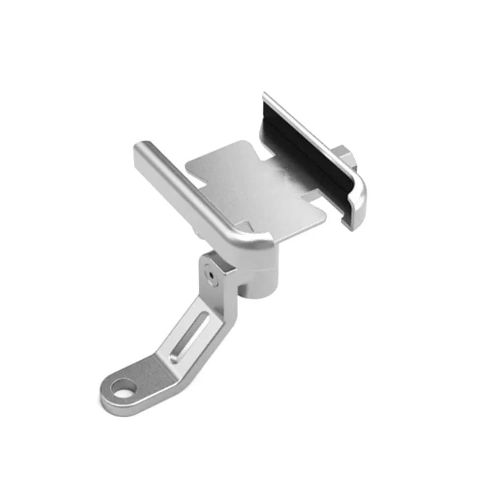 SUPORTE PARA CELULAR EM RETROVISOR DE MOTO E BICICLETA BIKE 100% METÁLICO METAL ALUMÍNIO PRATA PRATEADO PRENDER