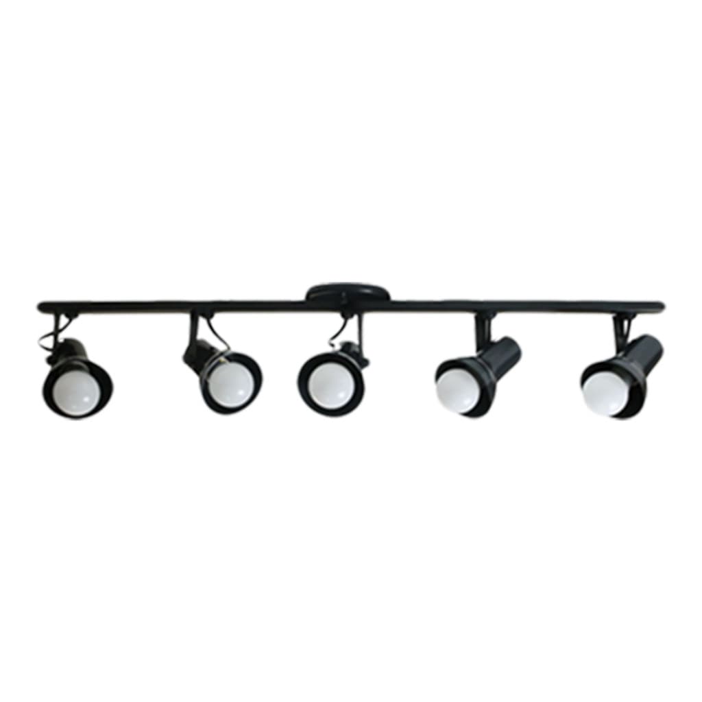 Luminaria de Teto Spot Trilho 5 Sobrepor Direcionável E-27 preto
