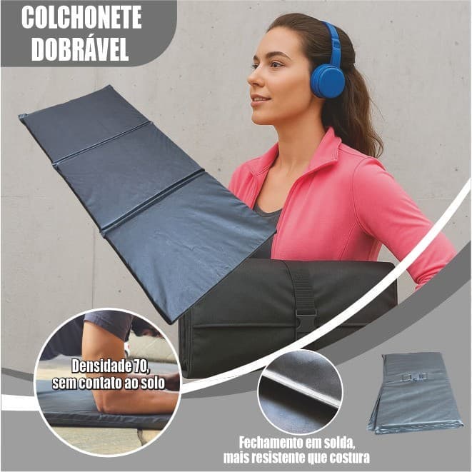 kit 2 Colchonete PVC Dobrável  Academia Exercícios Ginástica Tapete