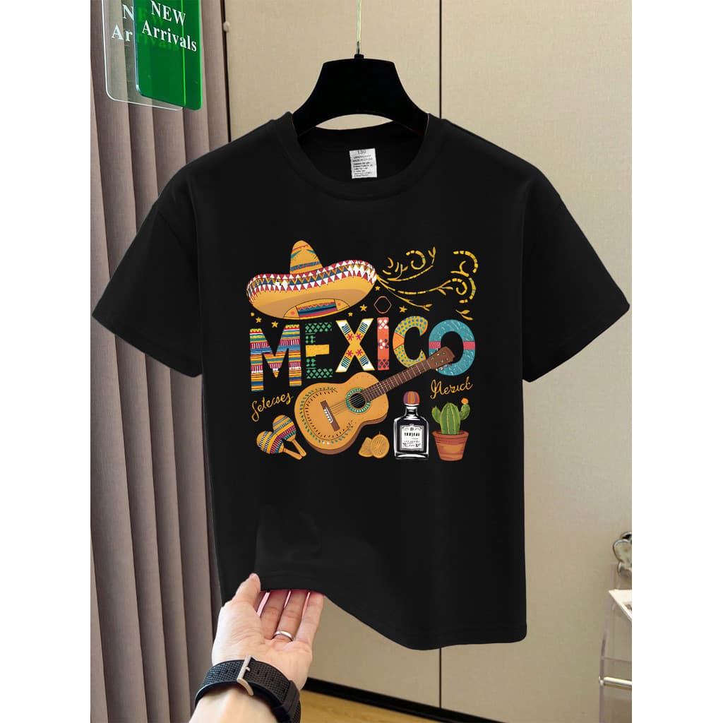 Camiseta Unissex Premium Camiseta Mexicana Básica Blusa Festa Mexico 100% Algodão