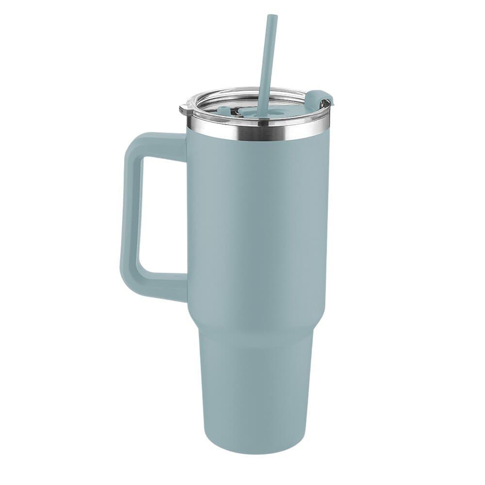 Garrafa Inox 1300ml Parede Dupla com Alça e Canudo – Cinza