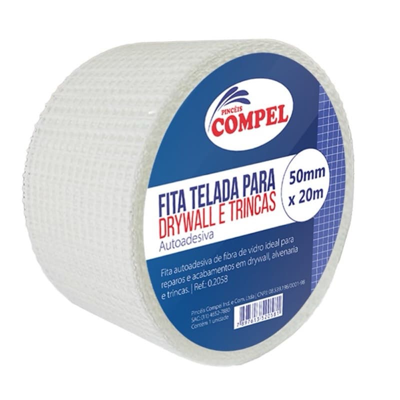 Fita Telada Para Trincas e Draywall 50mm Compel