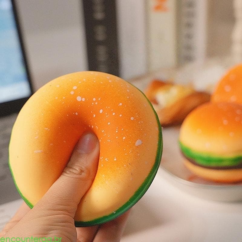 Encountera Soft Squeeze Hamburger Play Toy Realista Burger Stress