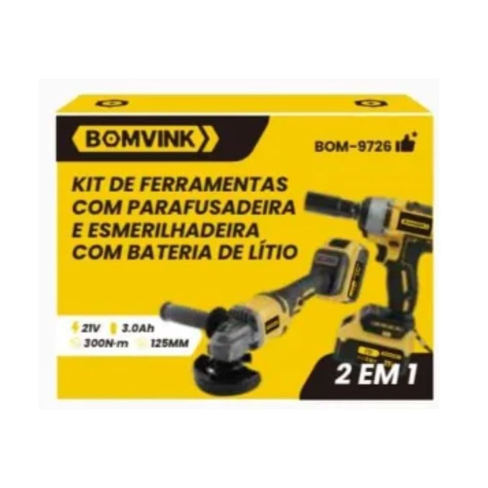 Kit Ferramentas Esmerilhadeira Chave Impacto Brushless 21V