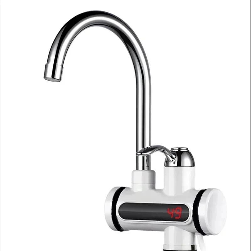 Torneira Aquecedora Instantânea De Água Quente 3000W-Elétrica Sem Tanque Com 360 ° Bico Giratório E Display Digital