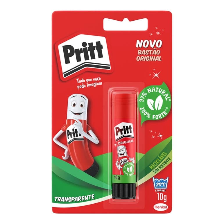 Cola Pritt Bastão Original 10g Henkel Escolar Lavável Transparente