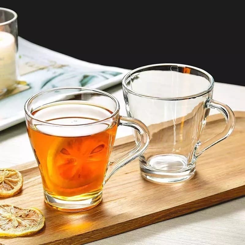 Conjunto 3 Canecas Vidro Café Chá Cozinha Casa Xícara Bebida Tomar Recipiente Servir Presente