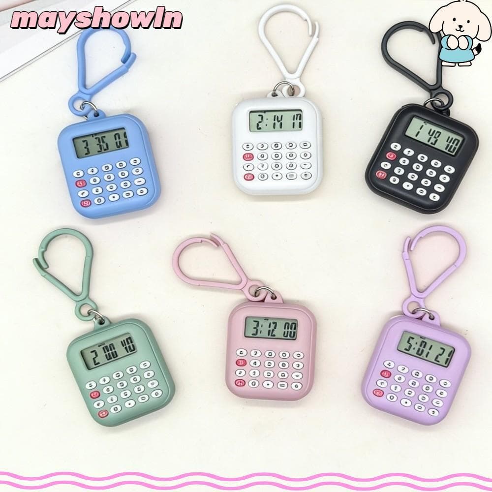 Mini Calculadora , Eletrônica Multifuncional Com Botão Silencioso De Chaveiro Portátil