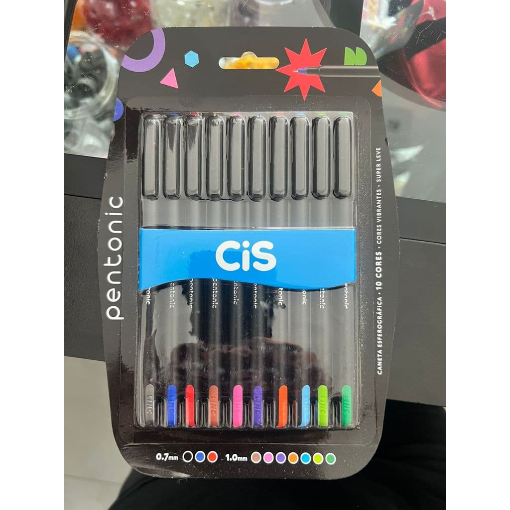 Caneta Gel Pentonic Cis Ponta Fina - Kit com 10 canetas
