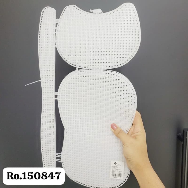 Tela Malha chenille pra bolsa plástica 19cmx14cm furo 5mm