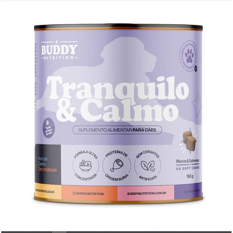 SUPLEMENTO ALIMENTAR BUDDY NUTRITION TRANQUILO & CALMO PARA CAES - 168G